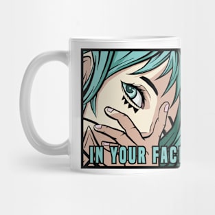 In Your Face Anime Stickers Mug